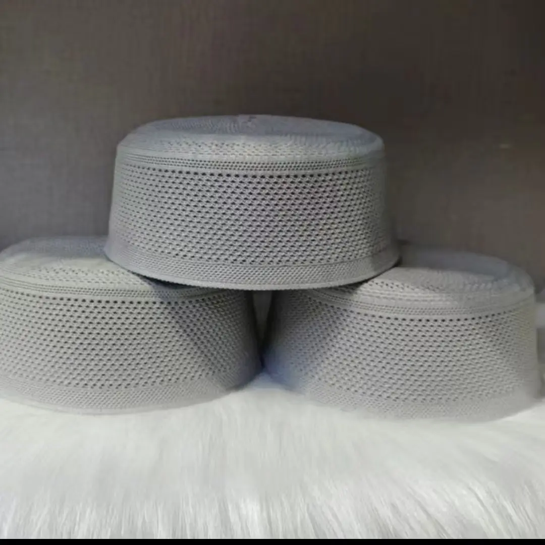 قبعات البيريه الإسلامية للرجال أنيقة مسطحة محبوك الكوفي القهوة القبعات البيضاء أداء مرحلة الحجاب الربيع دبي قبعة نسيج القطن #3