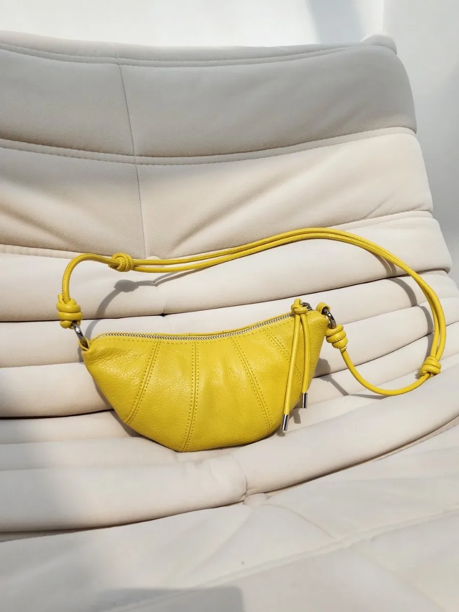 

FIRMRANCH Регулируемый узел с одним плечевым ремнем, дизайн из мягкой овчины, рог Hymn, булочка с клецками, женская сумка через плечо, модный кошелек