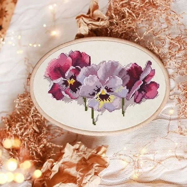 Tri colored violet 29-23 cross Stitch Kit for Needlework Embroidery DIY Self  Handmade Cross Stitch Set cotton aida home fun