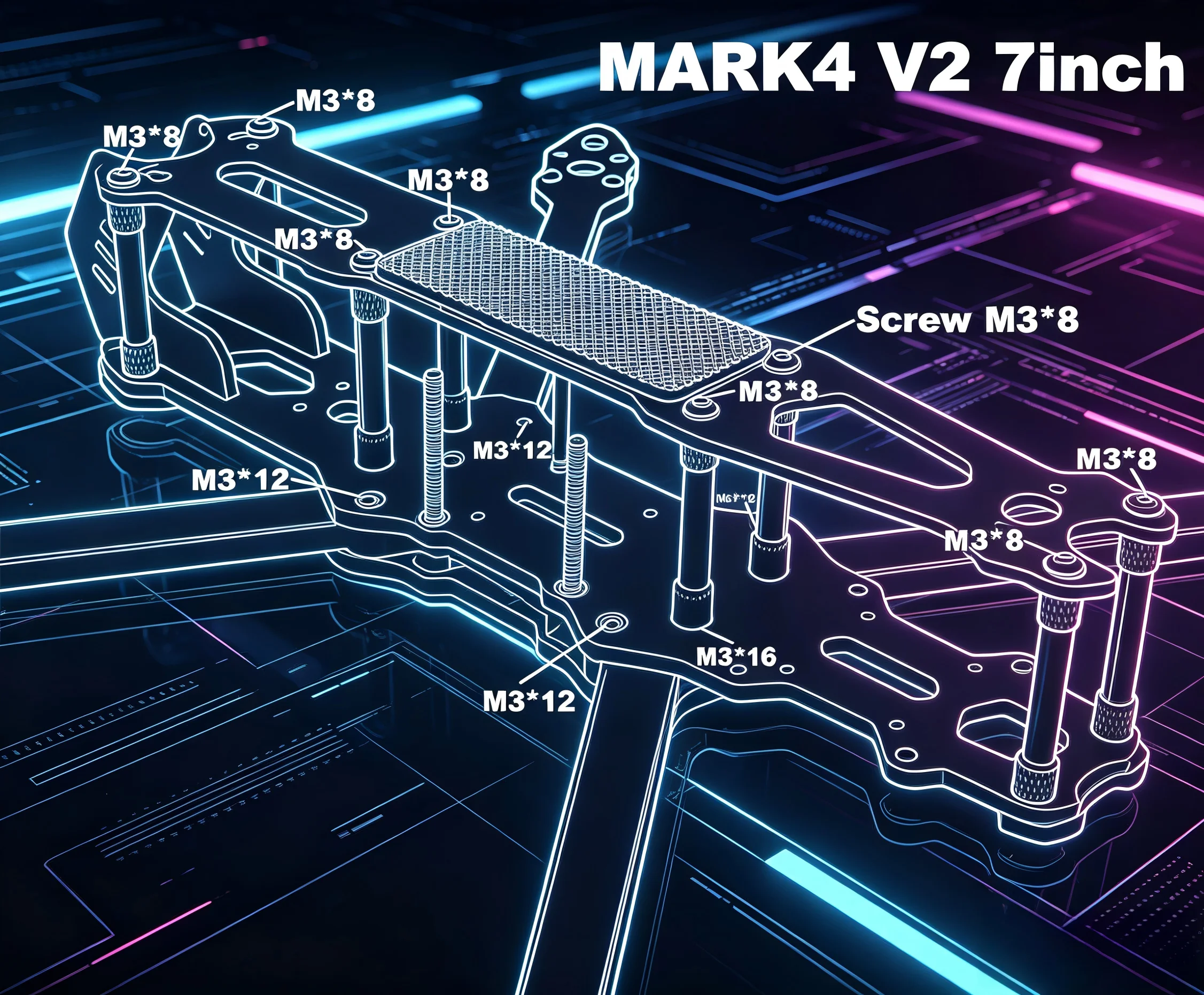 

Рама для FPV-дрона MARK4-V2 (5 дюймов, 240 мм / 7 дюймов, 295 мм) из карбонового волокна с лучами 5 мм для гоночных квадрокоптеров O3 FPV и фристайла