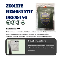 TCCC Tactical Zeolite Hemostatic Dressing Emergency Outdoor Binding Fixed Bandage First Aid Kit Medical Wound Dressing