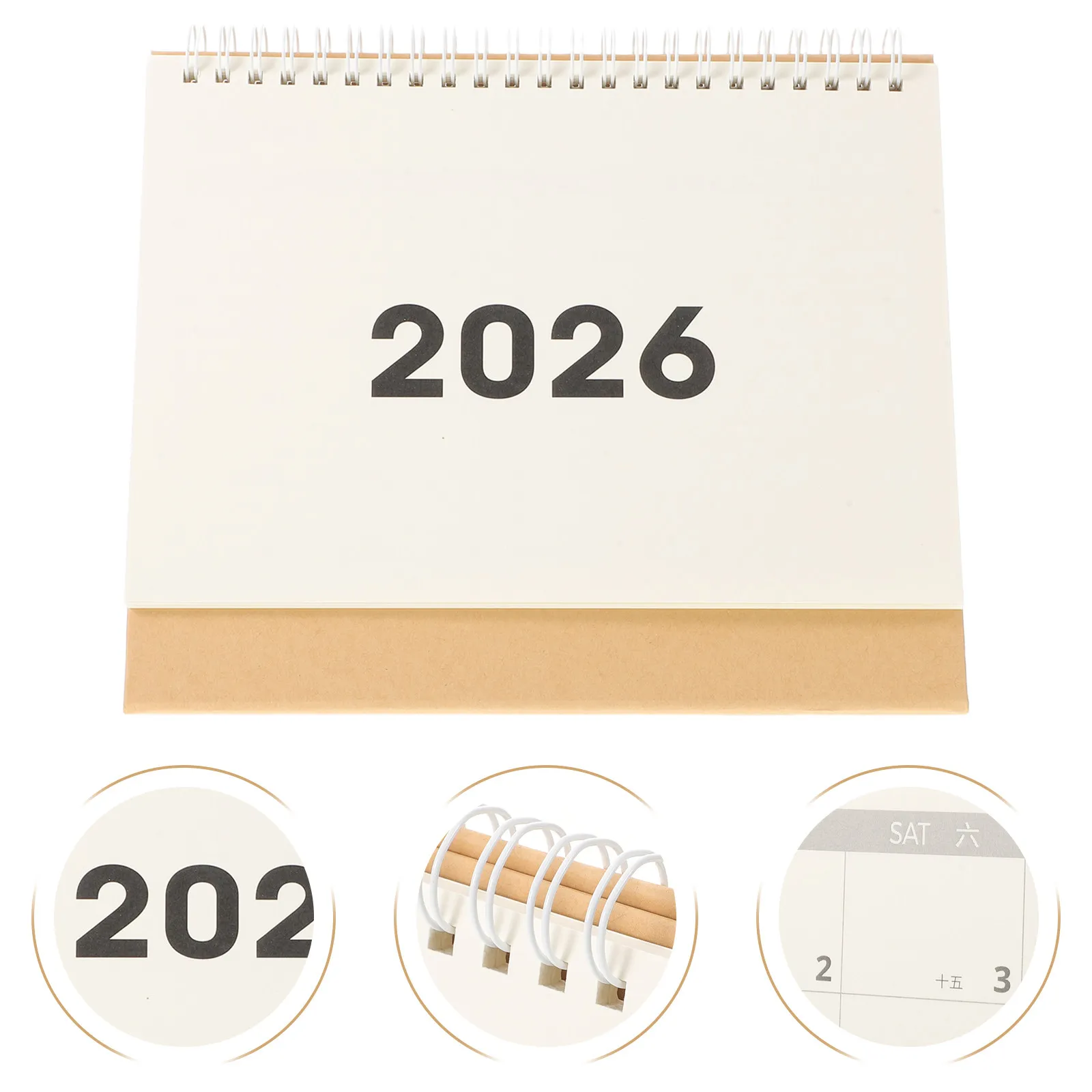 1Set Small Mini Desk Calendar 2025-2026 Elegant Monthly Planner Thick Paper No Bleed Smooth Writing 18 Month Desktop Calendar