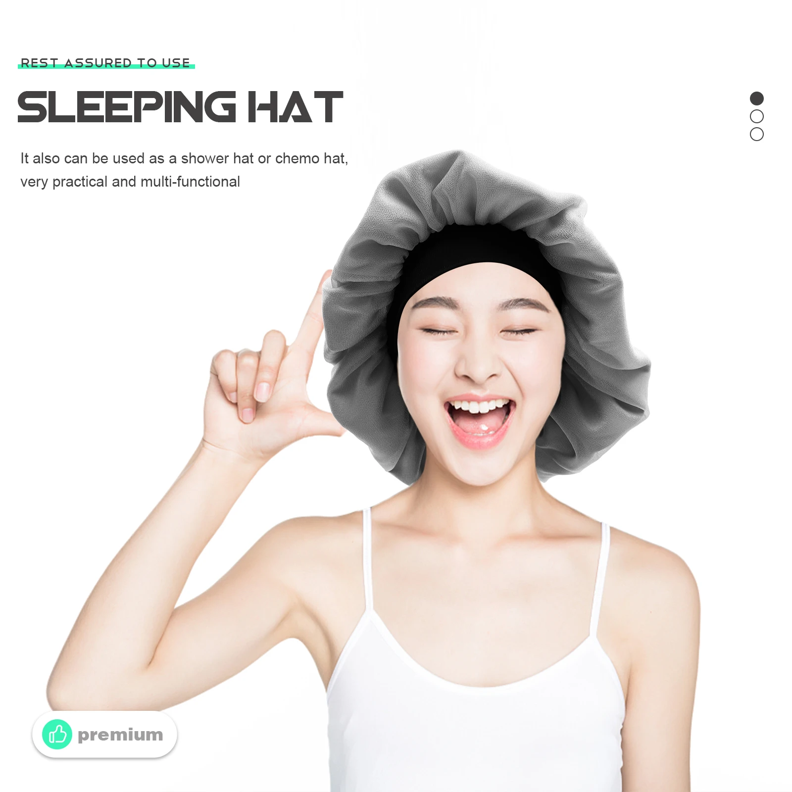 

Comfortable Ice Silk Satin Bonnet for Women Night Sleep Hair Wrap Reduces Breakage Non-Slip Wide Brim Design Suitable As Shower