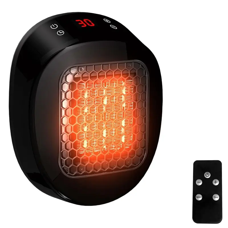 

A40Z-Socket Fan Heater With Remote Control, Heater With Thermostat And 12H Timer,For Rooms Up To 10 M²/25 M³ EU Plug