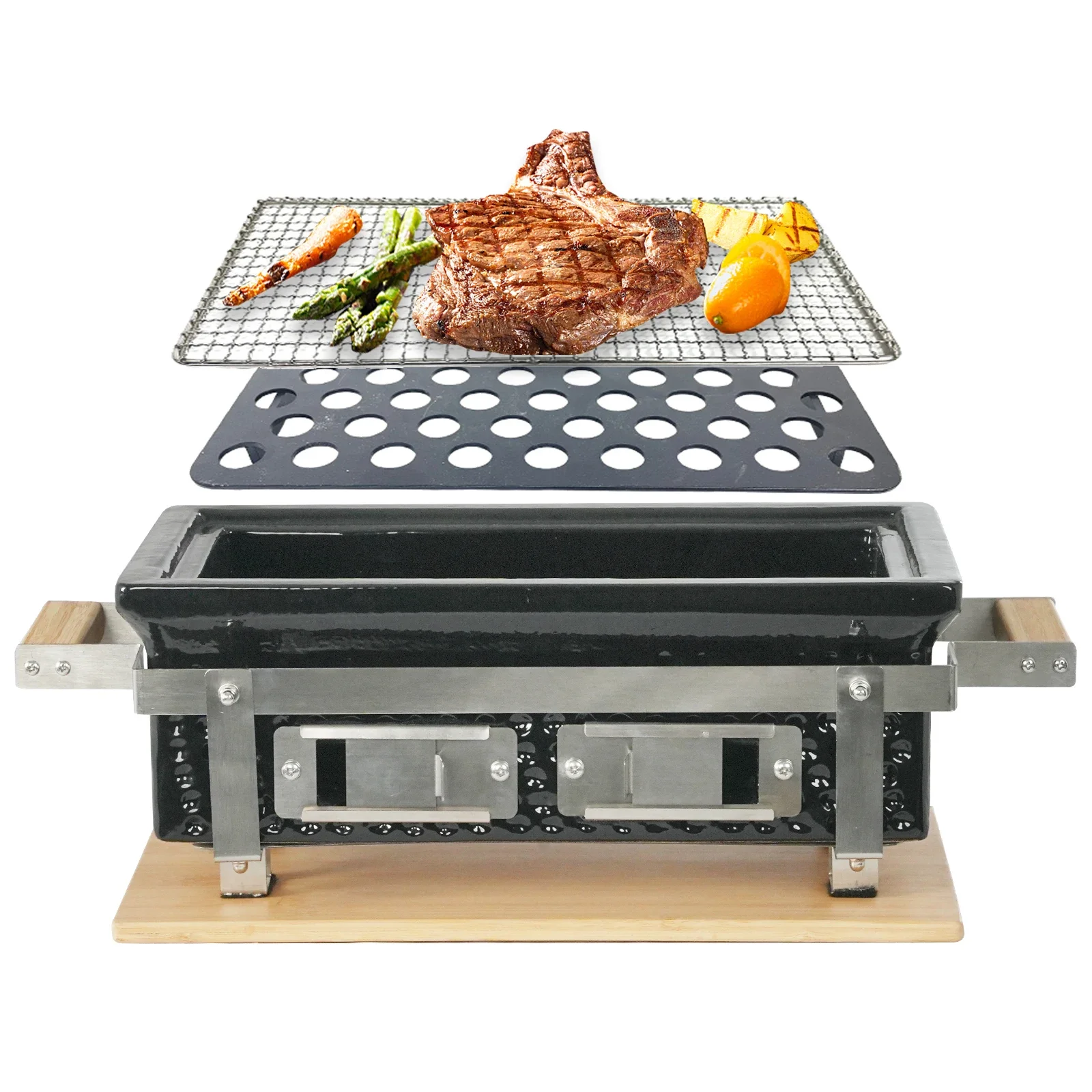 Portable Steel Japanese Korean Tabletop BBQ Grill Latest Style Ceramic Outdoor Yakitori Small Folding Iron Metal Home