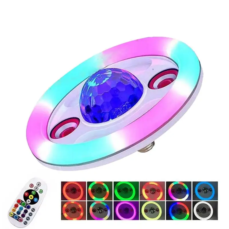 Disco Lights That Sync With Music Dj Stage Lighting Disco Party Light Bulb Screw-In High Brightness Ring Bulb Rgb Magic Ball