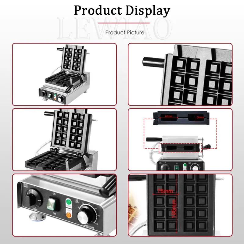 전기 110v 220v 와플 메이커 상업용 와플 기계 스퀘어 머핀 스틱 와플 만드는 기계 비 스틱