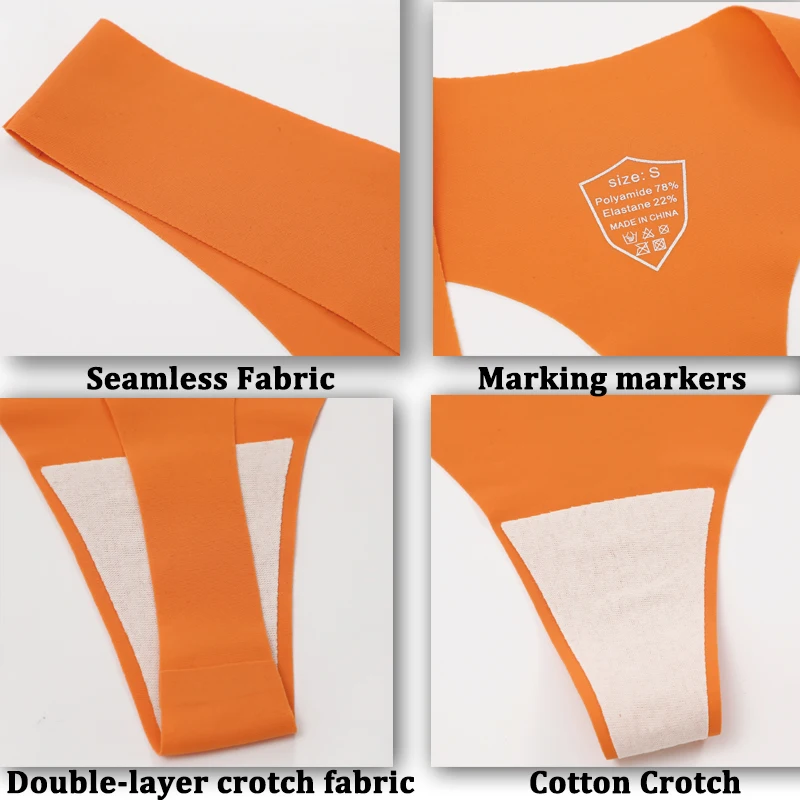 3Pcs/Set Women Seamless Panties Sexy V-Waist Thongs G-String Ultra-thin Lingeri… - Image 2