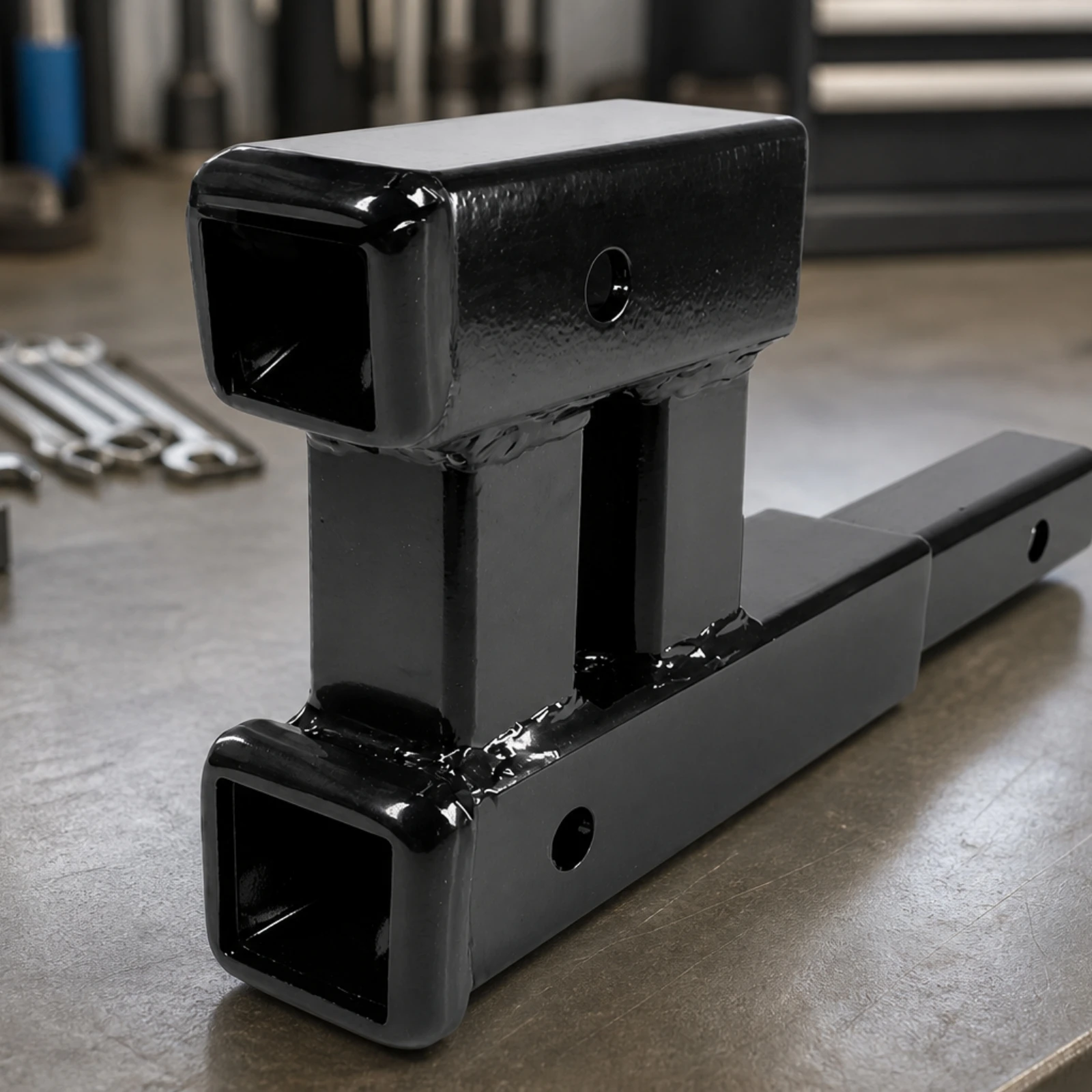 Trailer Hitch Extension Arm Heavy-Duty Double Receiver Hitch Extension Dual Receiver Extender Versatile Compact for Towing