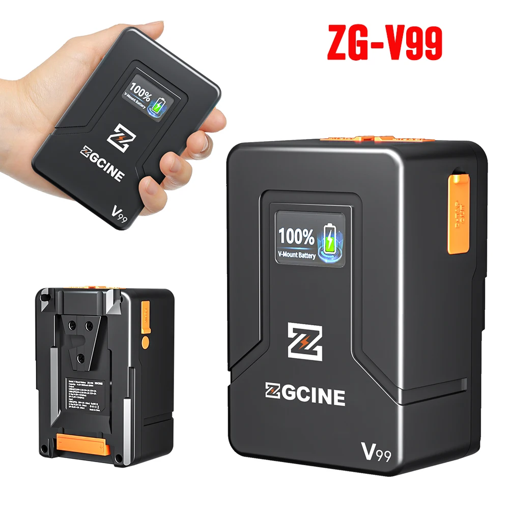 【Do BRASIL】ZGCINE ZG-S200 V160 V99 X99 V Mount Battery V-Lock Lithium Battery Pack for Camcorder/Digitais/Video Lights/Monitors