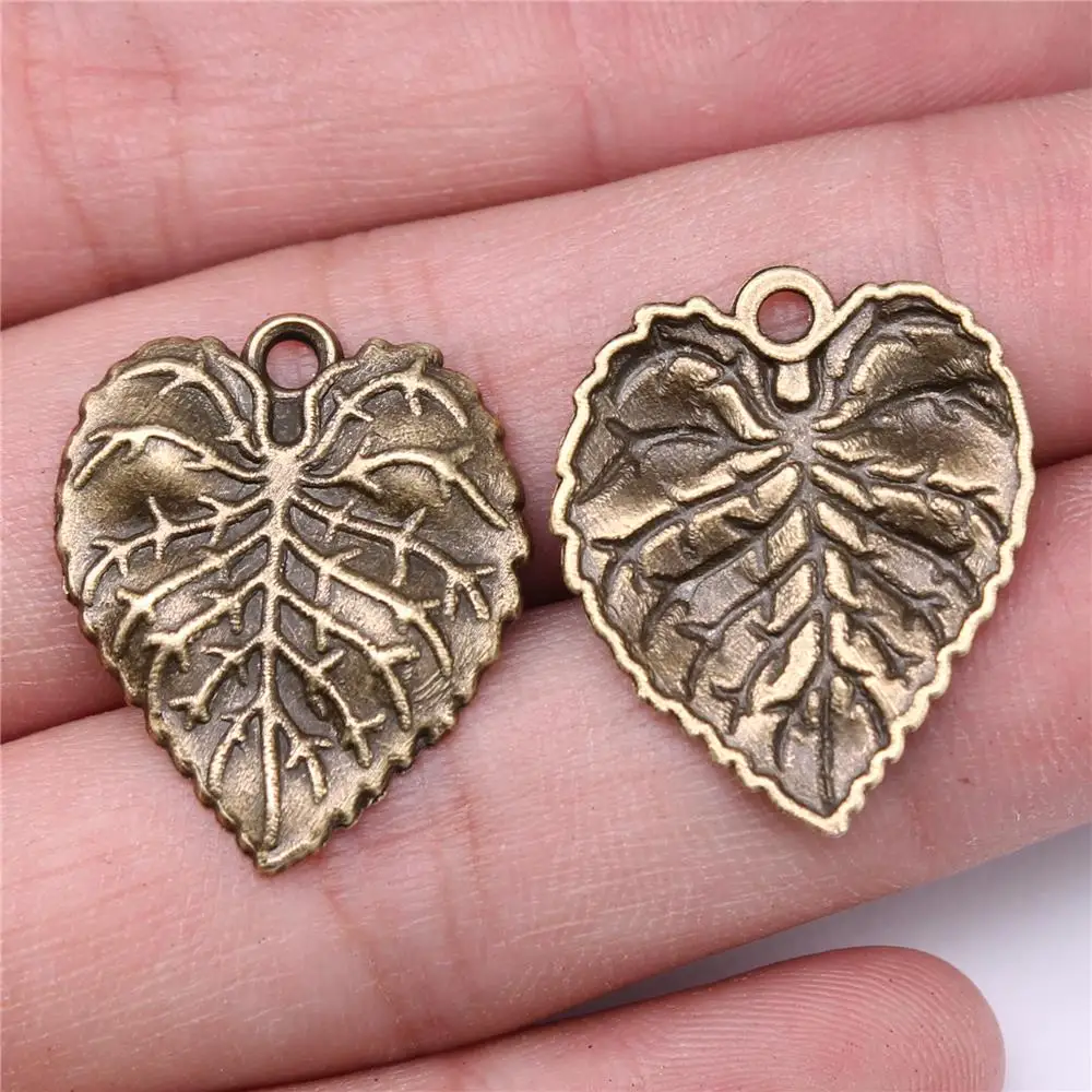 10pcs Charms 26x21mm Leaf Charms For Jewelry Making DIY Jewelry Findings Antique Bronze Plated Alloy Charms Pendant