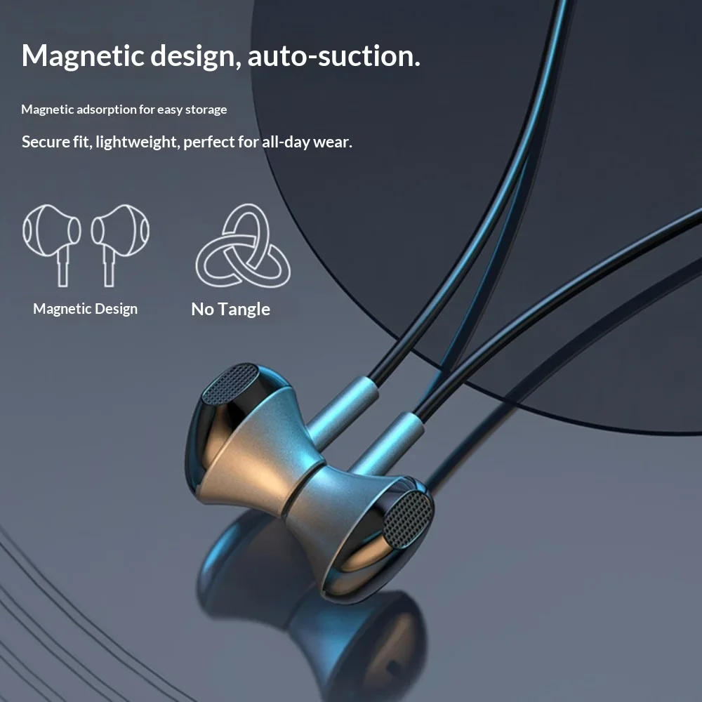 Bluetooth Neck Hanging Headphones Imperceptible Wearing Non-In-Ear Noise Cancellation HD Stereo Sound Ultra-Long Battery for Sle view 5