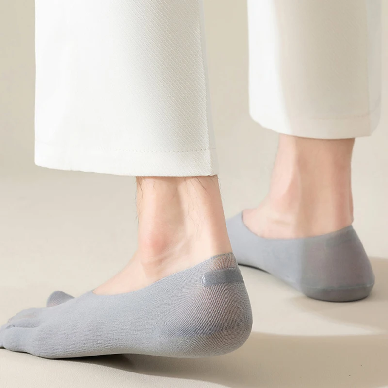 1 Pair Men Toe Socks Sweat-absorbing Breathable Sweat Women Invisible Sock with Fingers Comfortable Elastic No-Show Slipper Sox