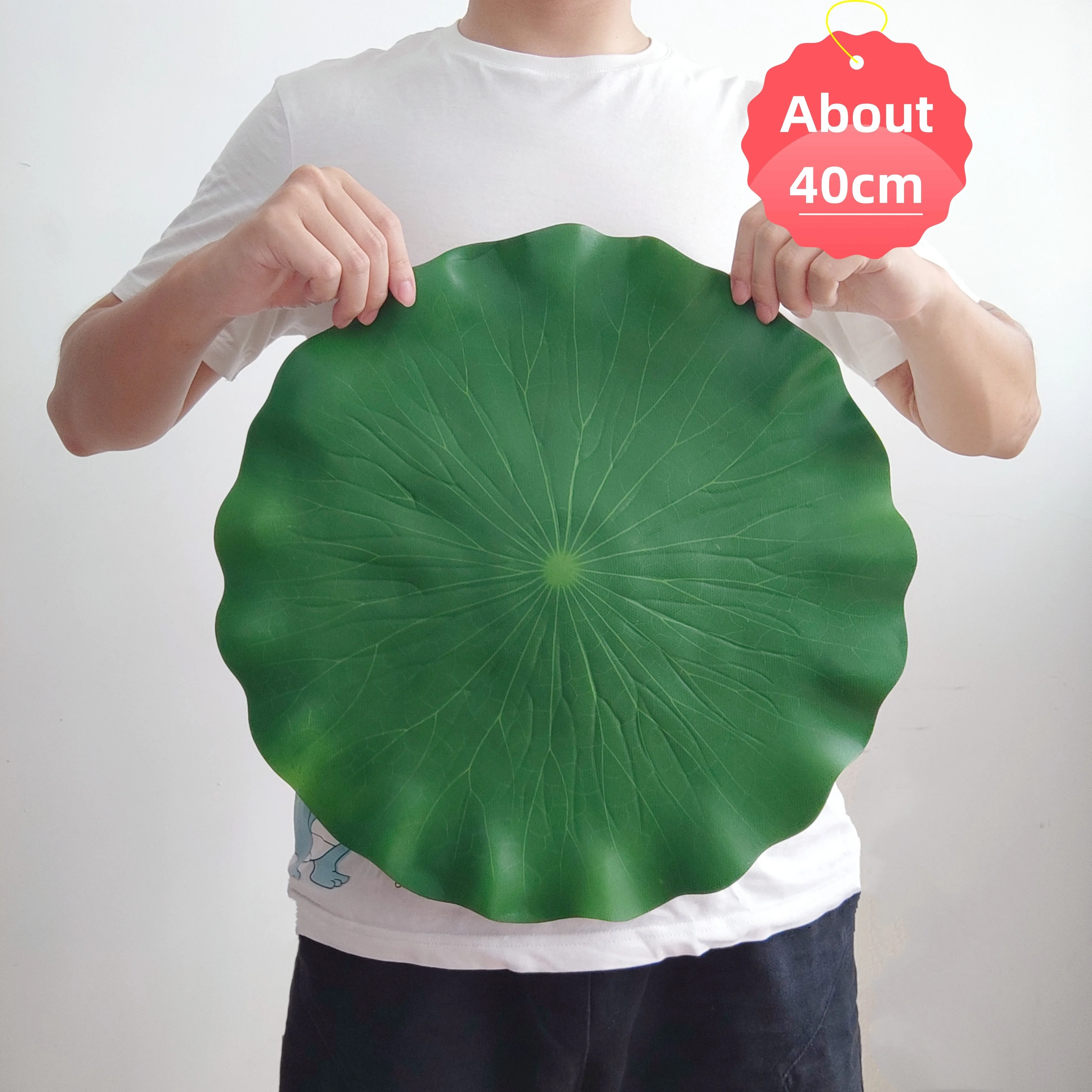 Oversized Floating Artificial Lotus Leaves, Realistic Fake Lily‑Pads for Pond, Swimming Pool, Farm & Holiday Decoration view 5
