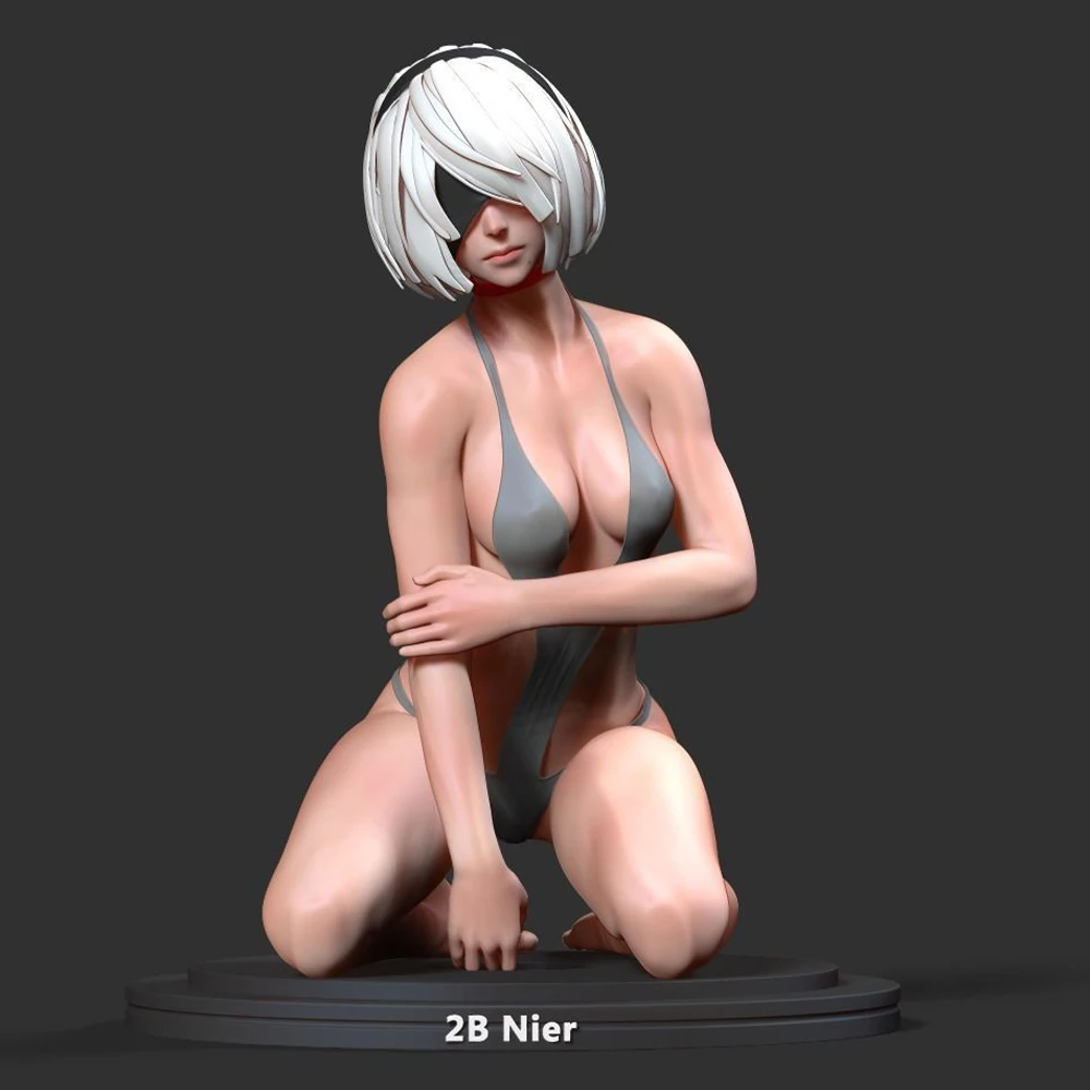 1:24 2b Nier SFW 3d Print Resin Toy Kit Gk Unpainted Figurine  DiyUnassembled Statue Anime Doll Figures Collection Model Toys