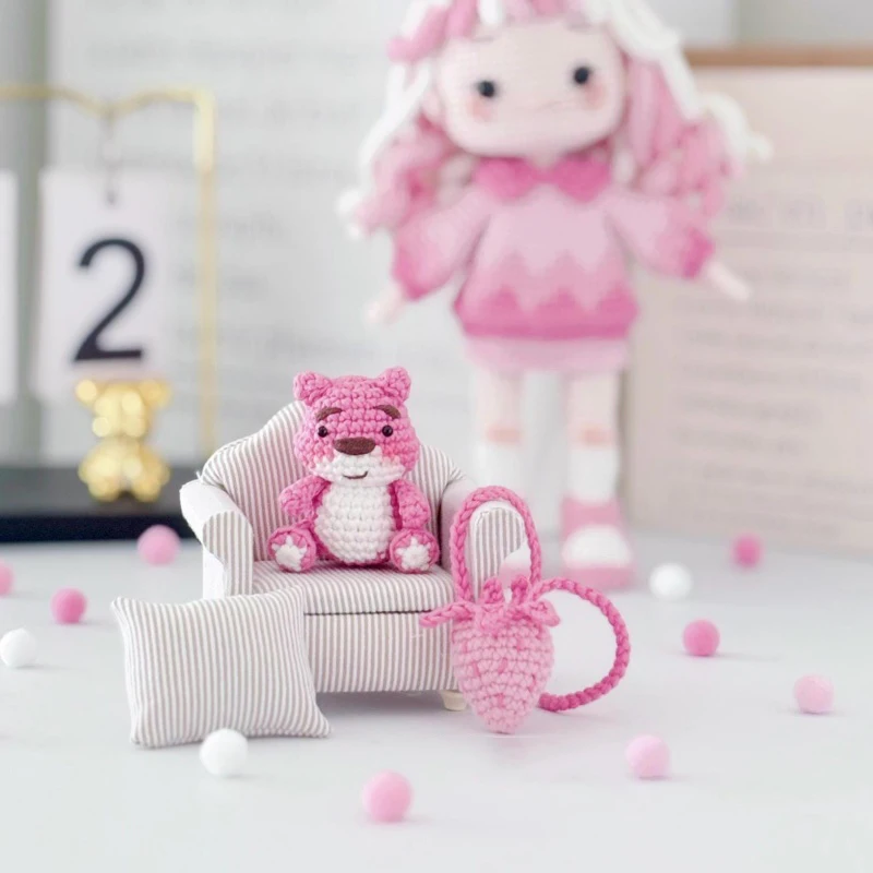 اليدوية الحياكة Amigurumi فتاة دمية الكروشيه DIY هوك الغزل المواد مجموعة كيت نمط الكروشيه في الإنجليزية فتاة هدايا عيد ميلاد