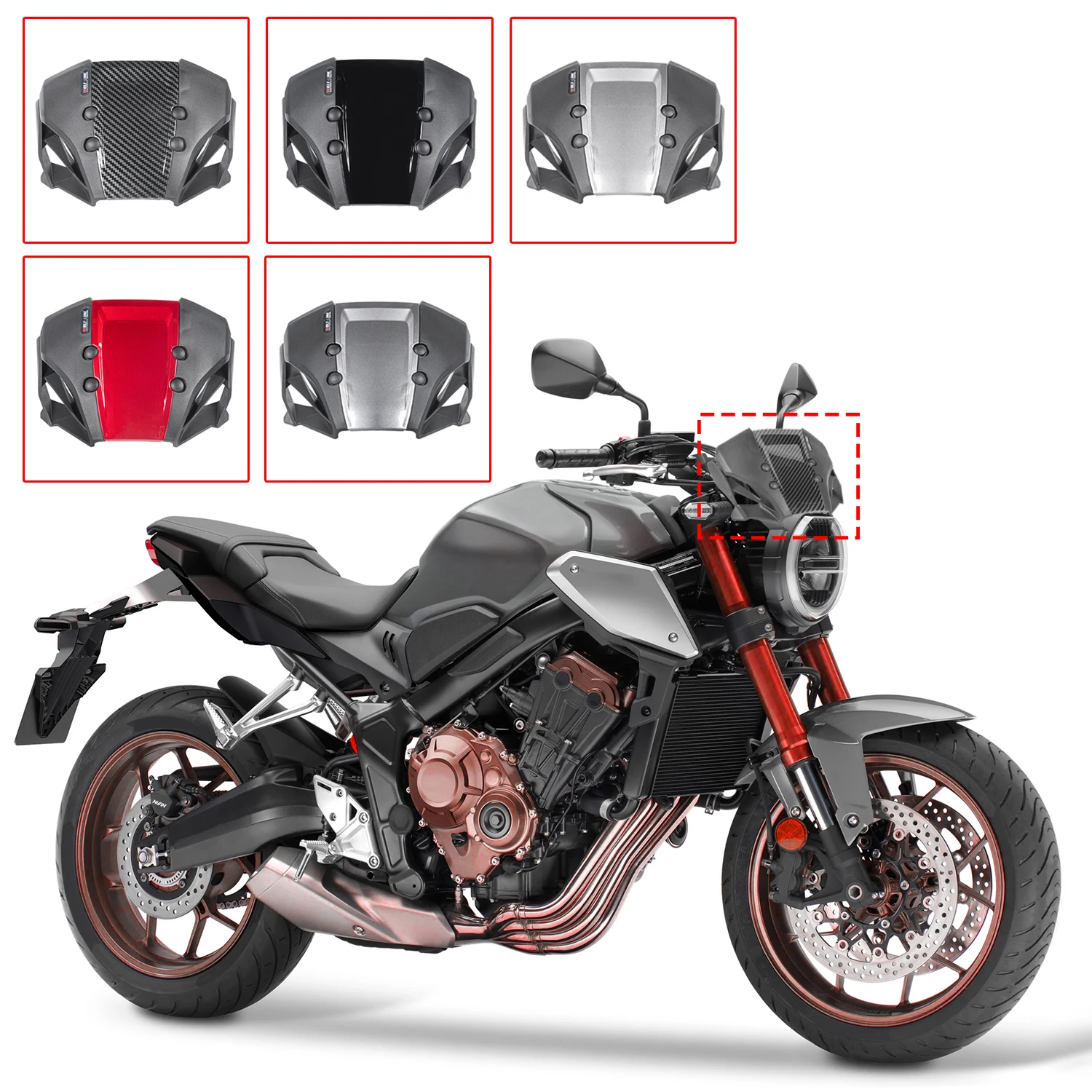 

Motorcycle Windscreen Windshield Air Flow Deflector For Honda CB650R CB 650R 2019-2023 Upper Front Headlight Cover Fairing