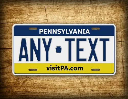 Plaque d'immatriculation personnalisée de Pennsylvanie "ANY TEXT" Étiquette automatique de nouveauté PA personnalisée