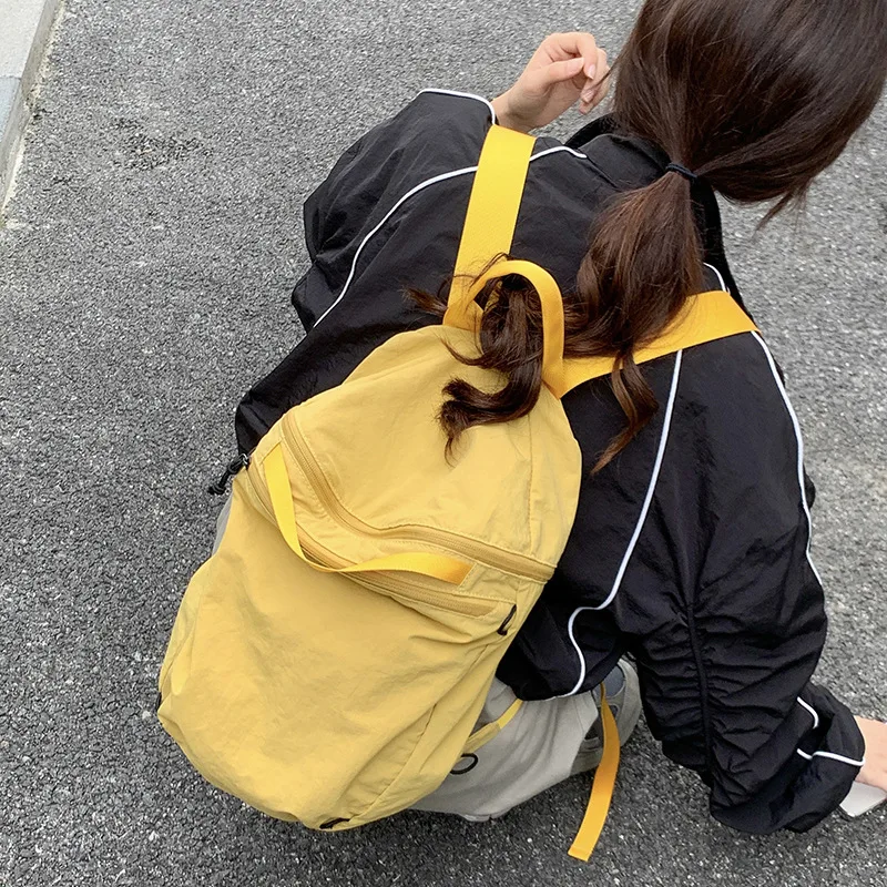 Mochila de nailon, mochilas escolares coreanas de gran capacidad para niñas, mochilas de viaje impermeables para mujeres, bolsa ligera para deportes al aire libre