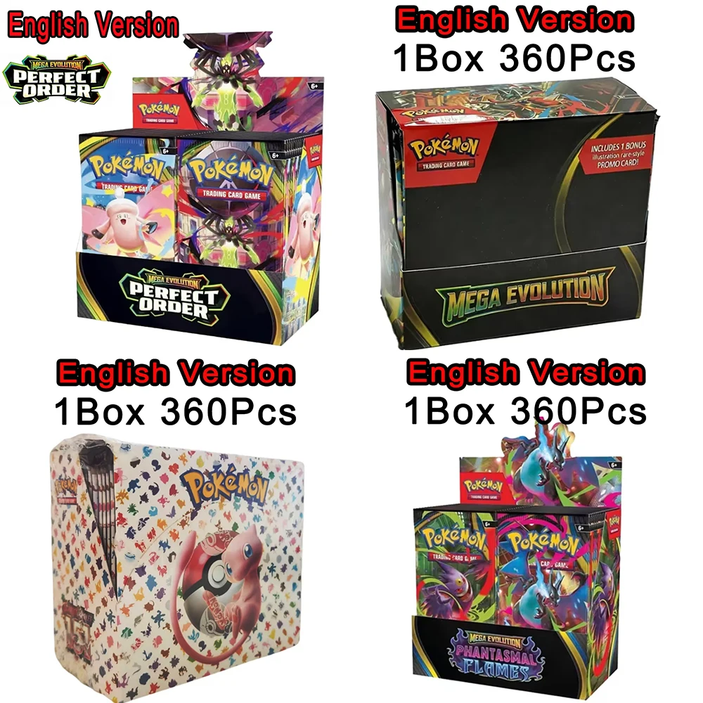 36style 360 szt. Kart Pokemon Angielskie WYŻSZYJ ZESTAW VIOLE 151 MEGA EVOLUTION Evolutions HIDDEN FATES Booster Box Kolekcjonerskie