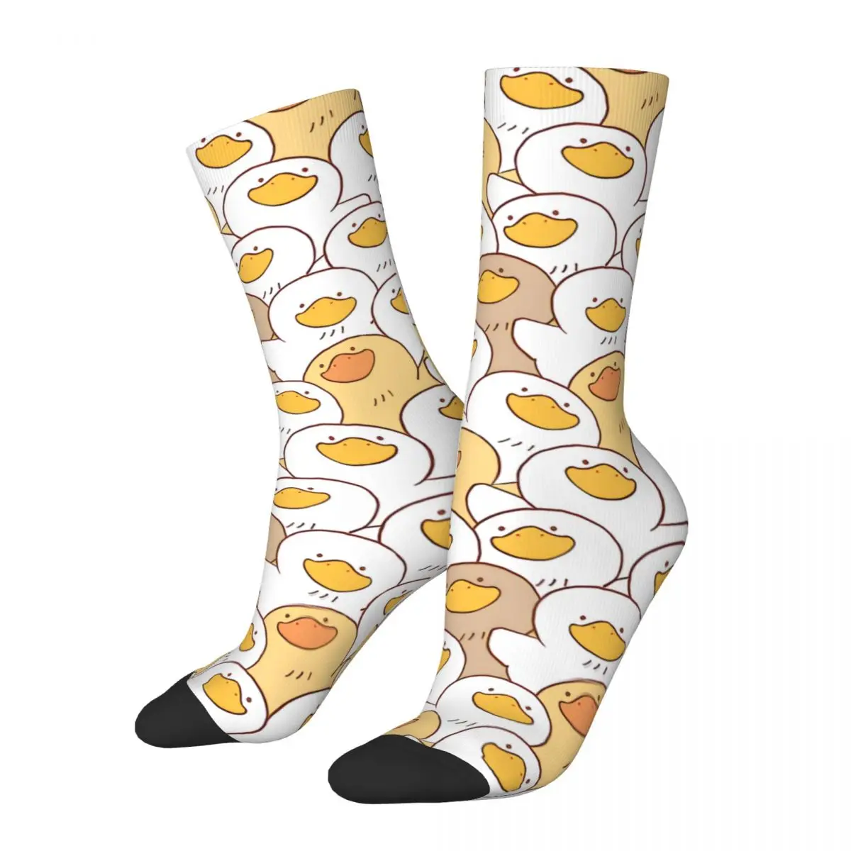 

Crazy Sock for Men Cartoon Ducklings Pattern Hip Hop Harajuku Duck Pattern Happy Pattern Printed Boys Crew Sock Casual Gift