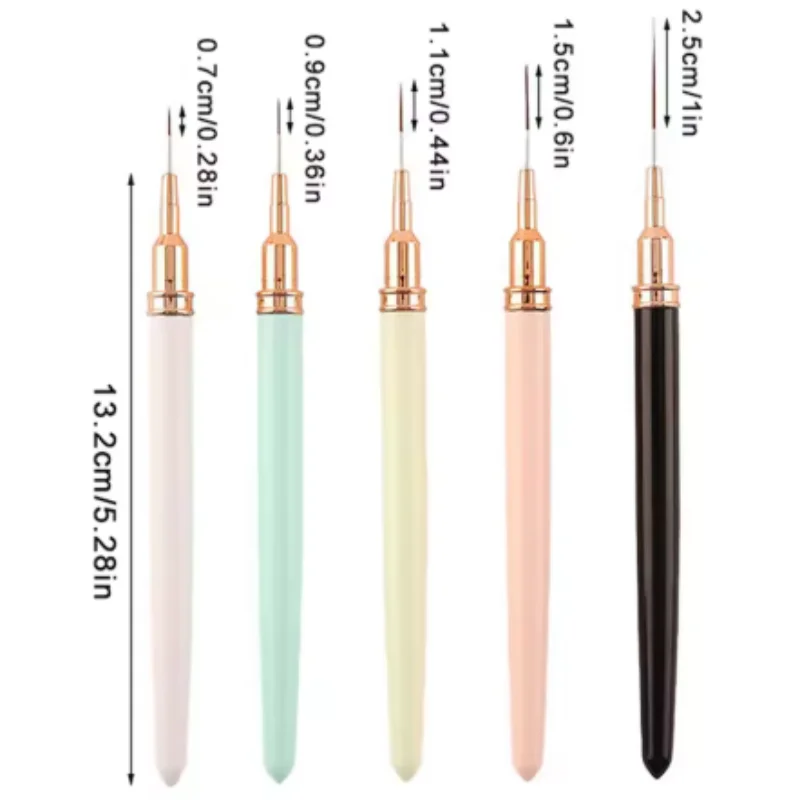 5/10/20pcs mix Nail Striping Brush For Long Lines Fine Drawing Brush UV Gel Polish Painting Nail Design Brush Drawing Pens