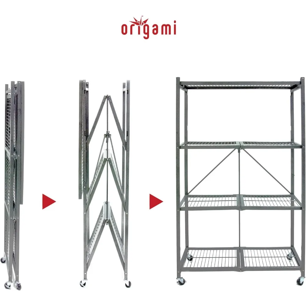 وحدة رفوف معدنية قابلة للطي شديدة التحمل مع عجلات لحلول تخزين المرآب والمخزن