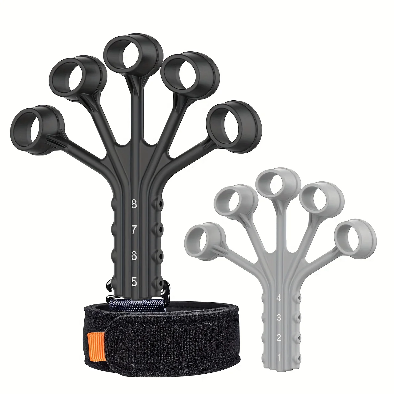 قطعتان من جهاز تمرين الأصابع من السيليكون - تمرين عضلات اليد والساعد المحمول لتدريب المرونة