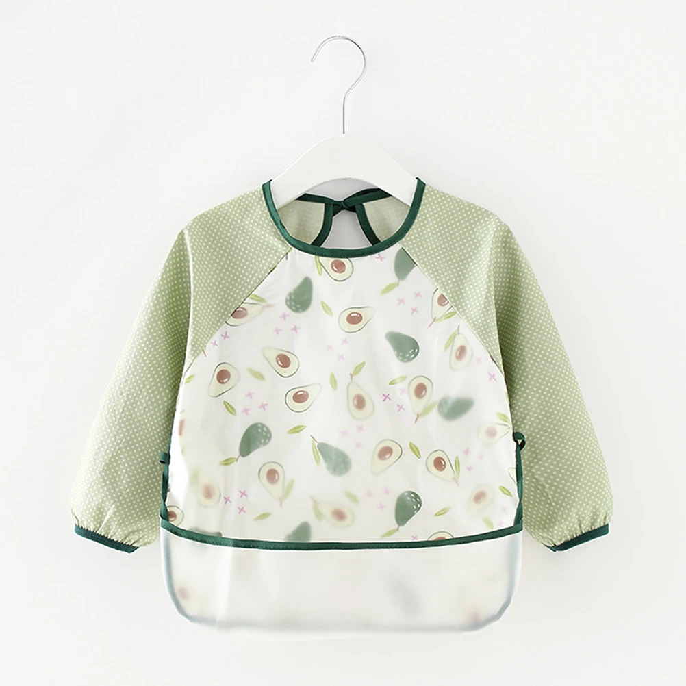 

Waterproof Reversible Baby Bibs Toddler Weaning Overclothes Long Sleeve PE Cotton Keeps Clean Dry Practical Exquisite