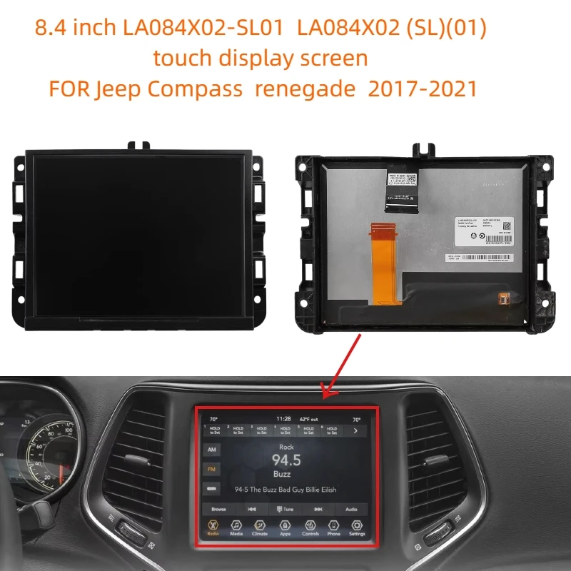 8.4 inch LA084X02-SL01 LA084X02 (SL)(01) touch display screen FOR Jeep Compass renegade 2017-2021 Car navigation display screen