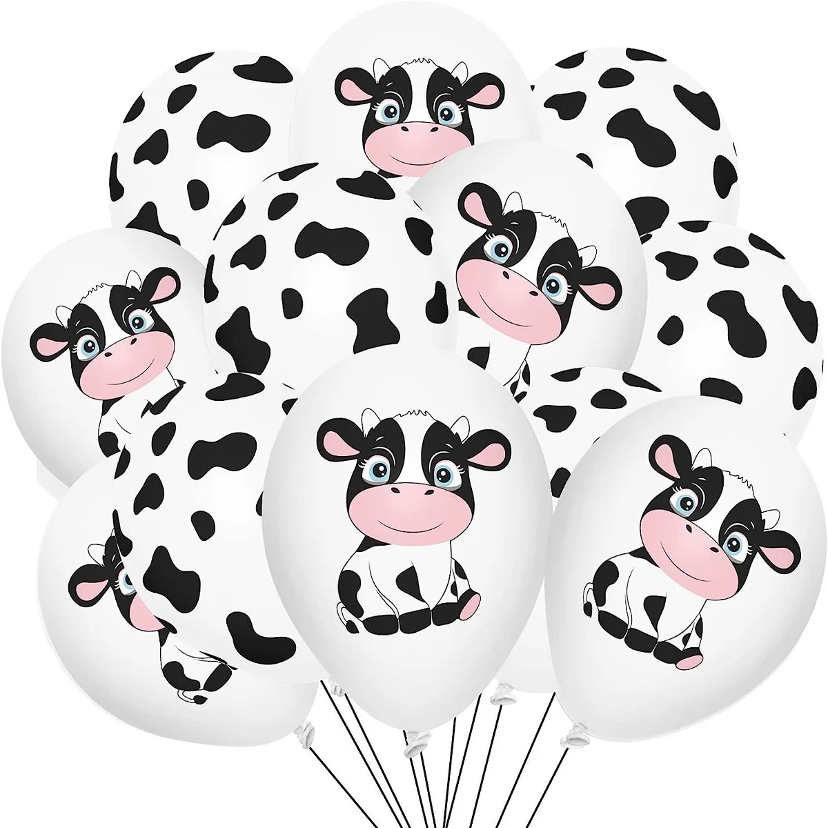 Cute Cow Print Latex Balloons Farm Birthday Party Supplies for Kids Baby Shower Party Favors Decor Black White Balloon sets