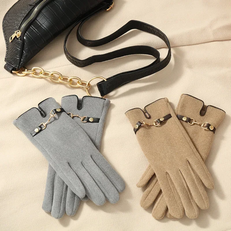 New Grace Fashion Lady Glove Mittens Women Winter Vintage Touch Screen Driving Keep Warm Windproof Gloves Dropshiping G056