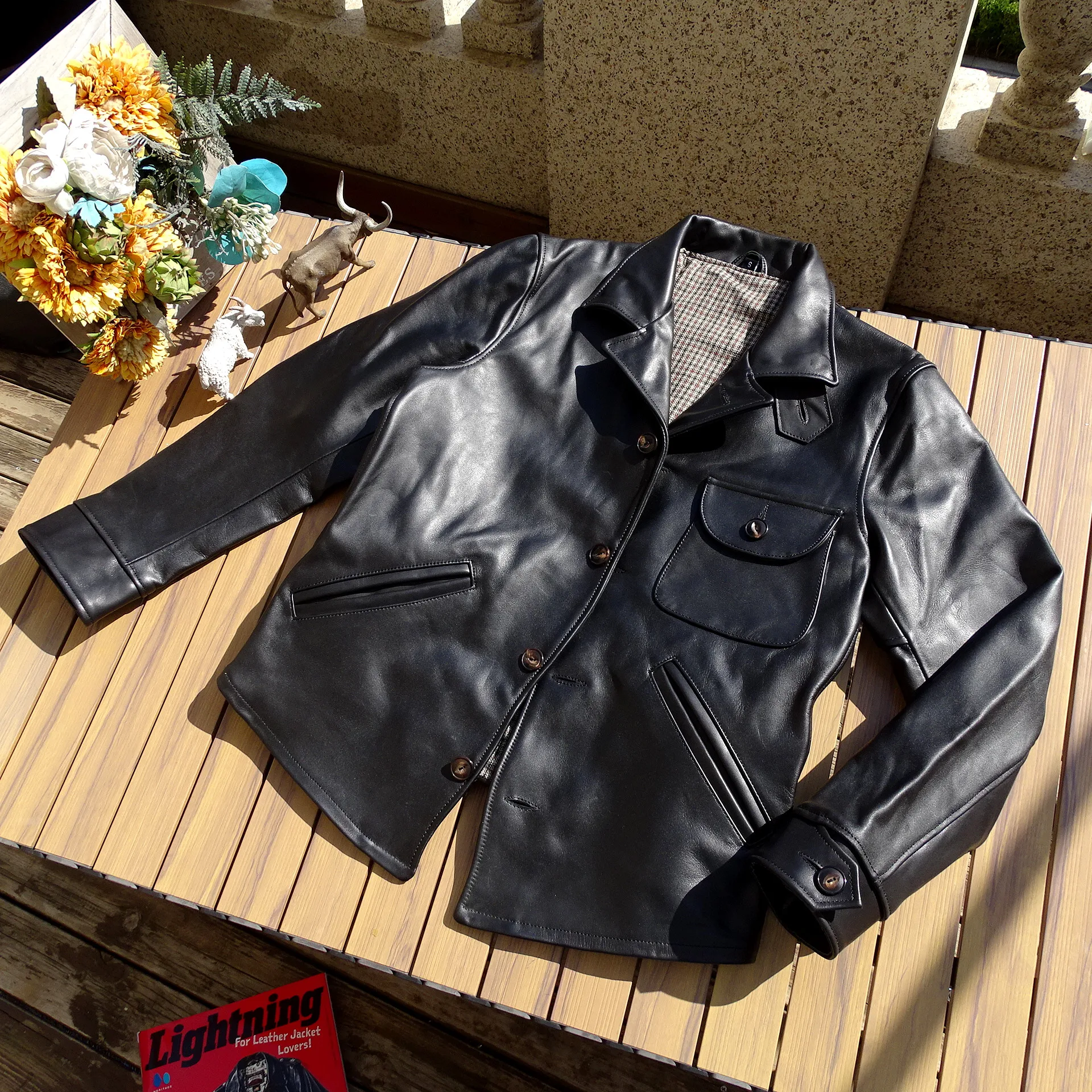 Black cowhide