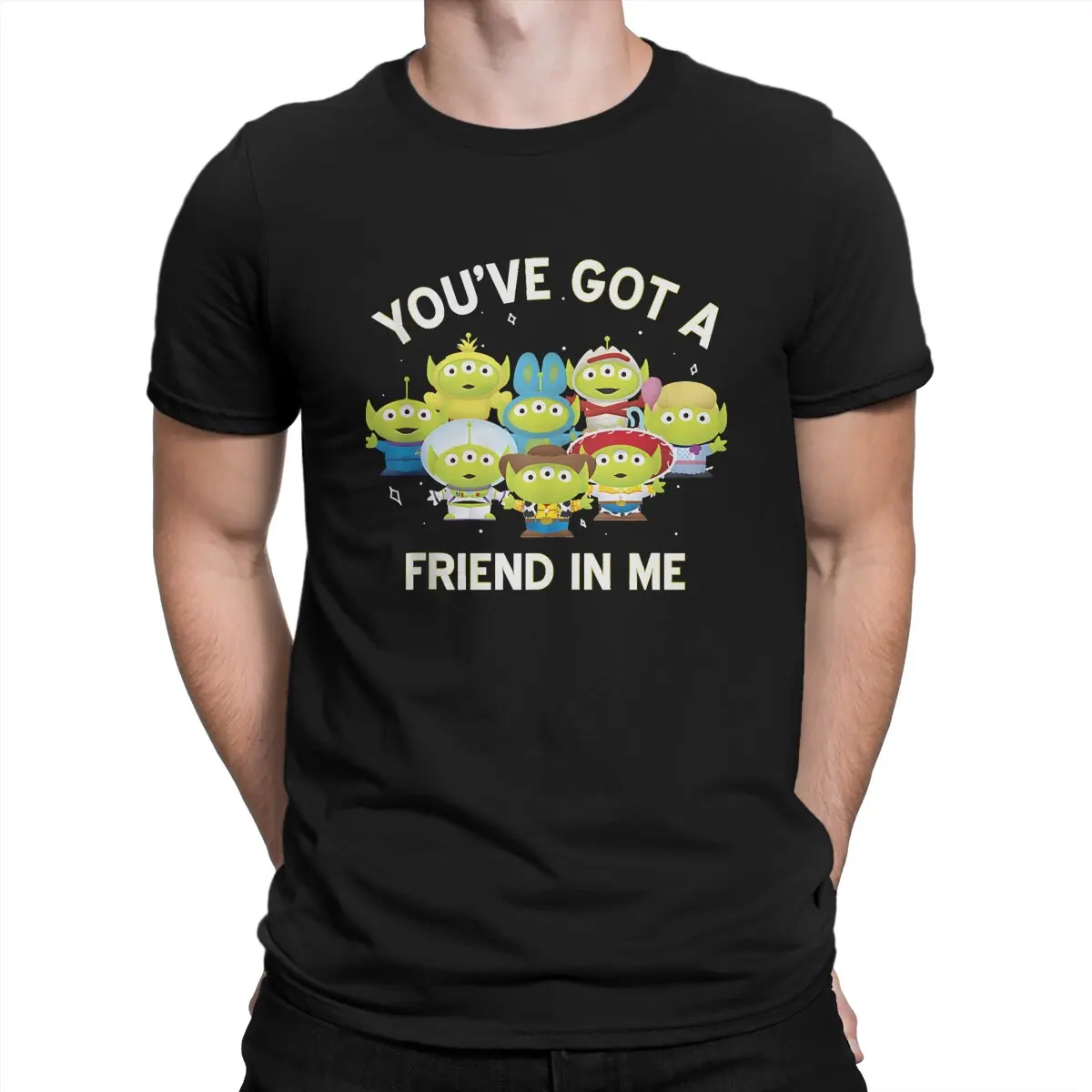 Aliens Oy Story You've Got A Friend In Me Man's TShirt Disney Toy Story Alien Crewneck Short Sleeve T Shirt Humor High Gift