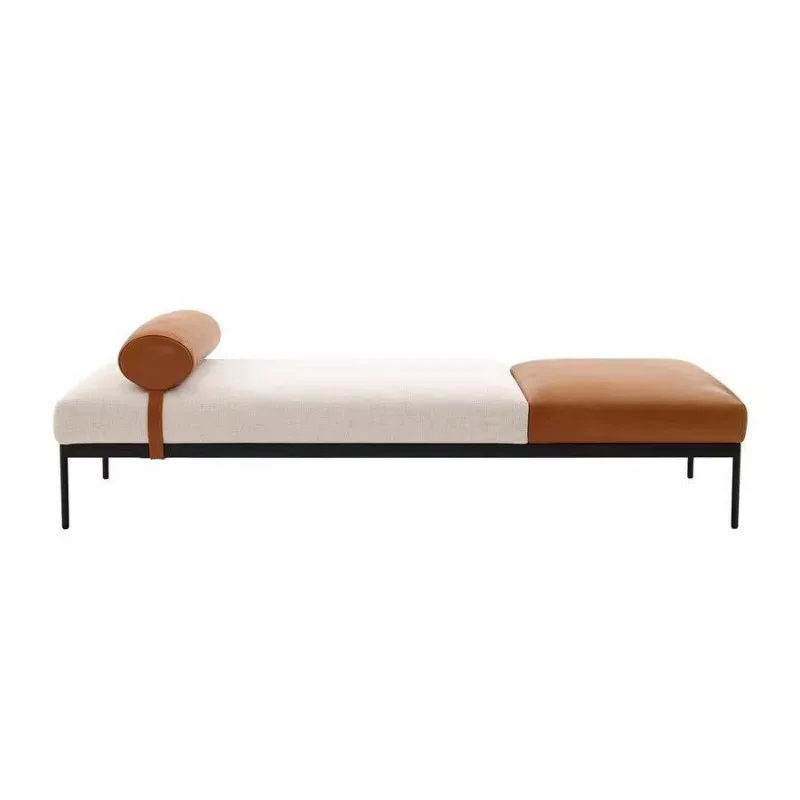 Modern, simple and modern Nordic light luxury creative leather sofa, bedside stool, shoe changing stool, designer clothing store