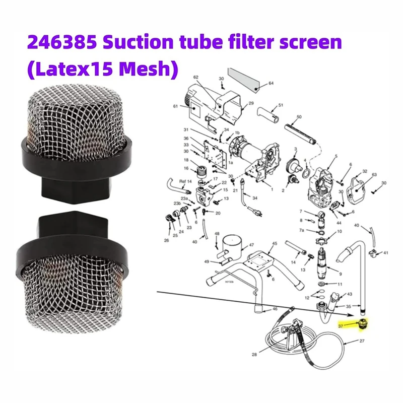 244194 Pump Repair Packing Kit & 246385 7/8In UNF Inlet Strainer Screen & 246384 Pump Manifold Strainer Replacement Kit