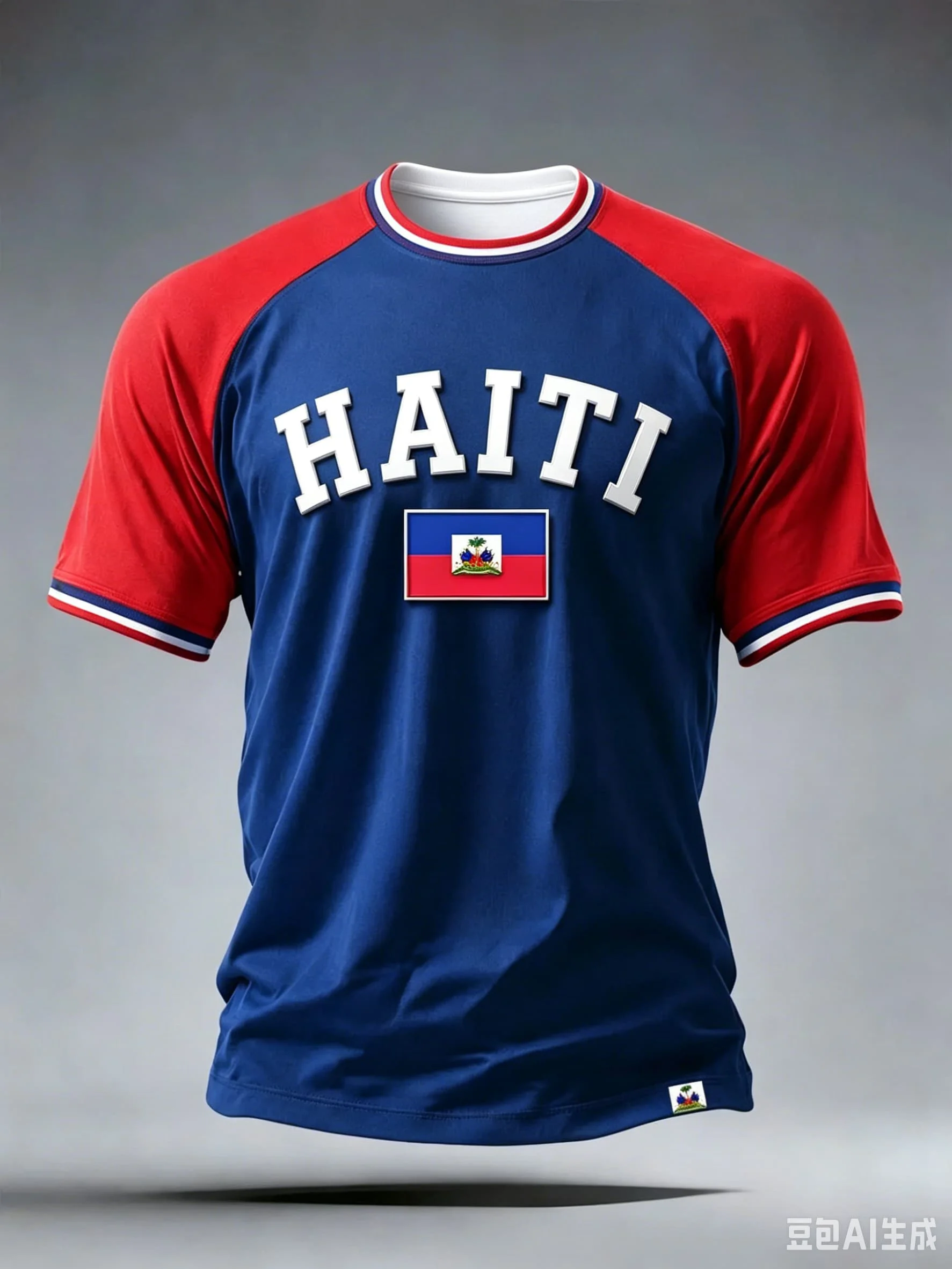 Haiti Gradient Soccer Jersey with Flag & Motto Print, Breathable Quick-Dry Football Shirt for Men Fans Training  Summer T Shirt