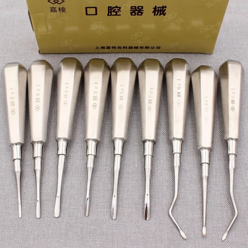 1Pc Dental Elevator Tooth Extraction Tool Straight Curved Apical Teeth Elevator Stainless Steel Dentist Surgical Instrument