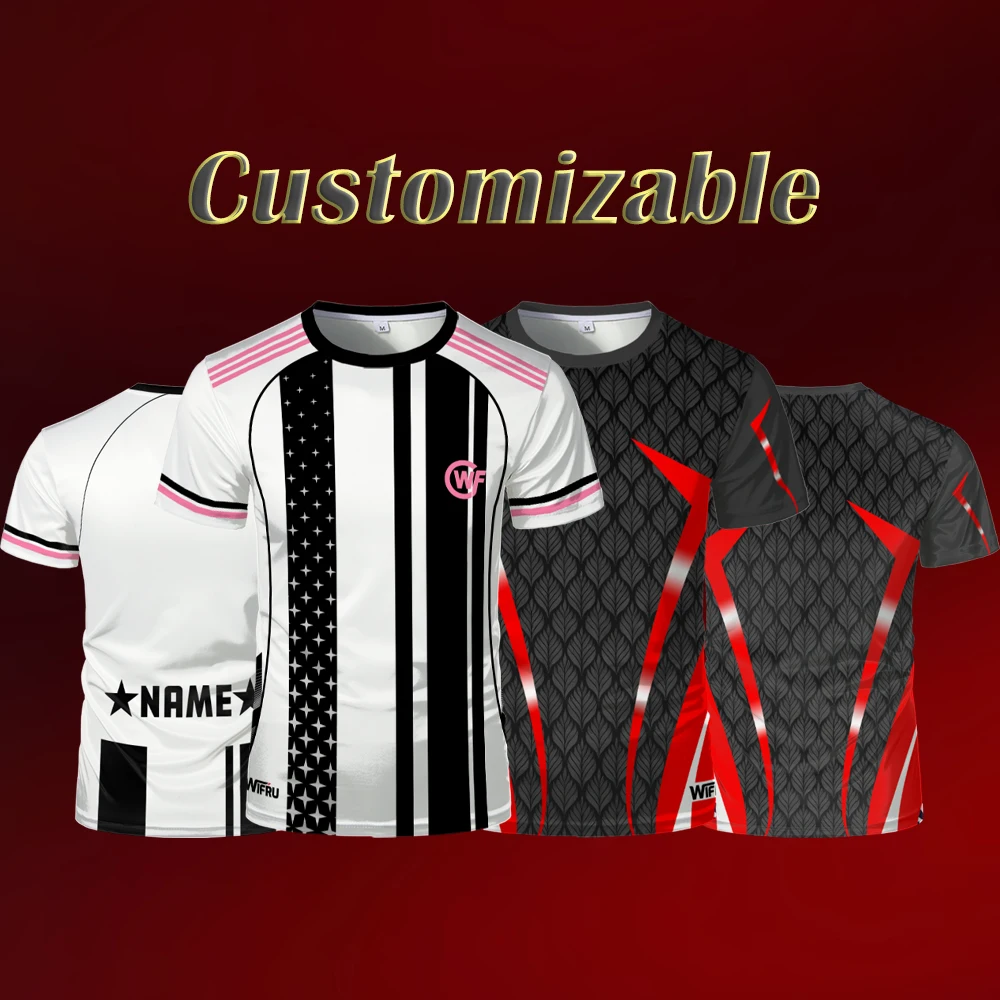 

New Fashionable Men's T-shirt Customizable Breathable Sportswear Jersey Comfortable Short-sleeved Fitness Soft Unisex Tops