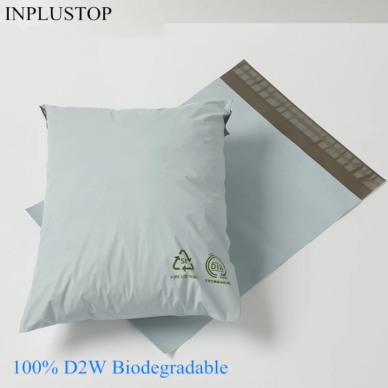 

50pcs/lot Eco-Friendly Courier Bags 100% D2W Biodegradable Poly Self Adhesive Clothing Mailing Envelope Bag Waterproof Pouch Bag