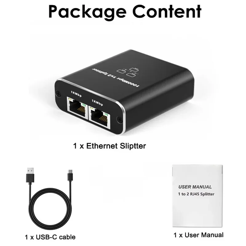 Adattatore connettore Splitter RJ45 da 1Gb da 1 a 2 vie Lan Ethernet Splitter 1x2 1000Mbps accoppiatore Gigabit collegare il cavo di rete del Laptop