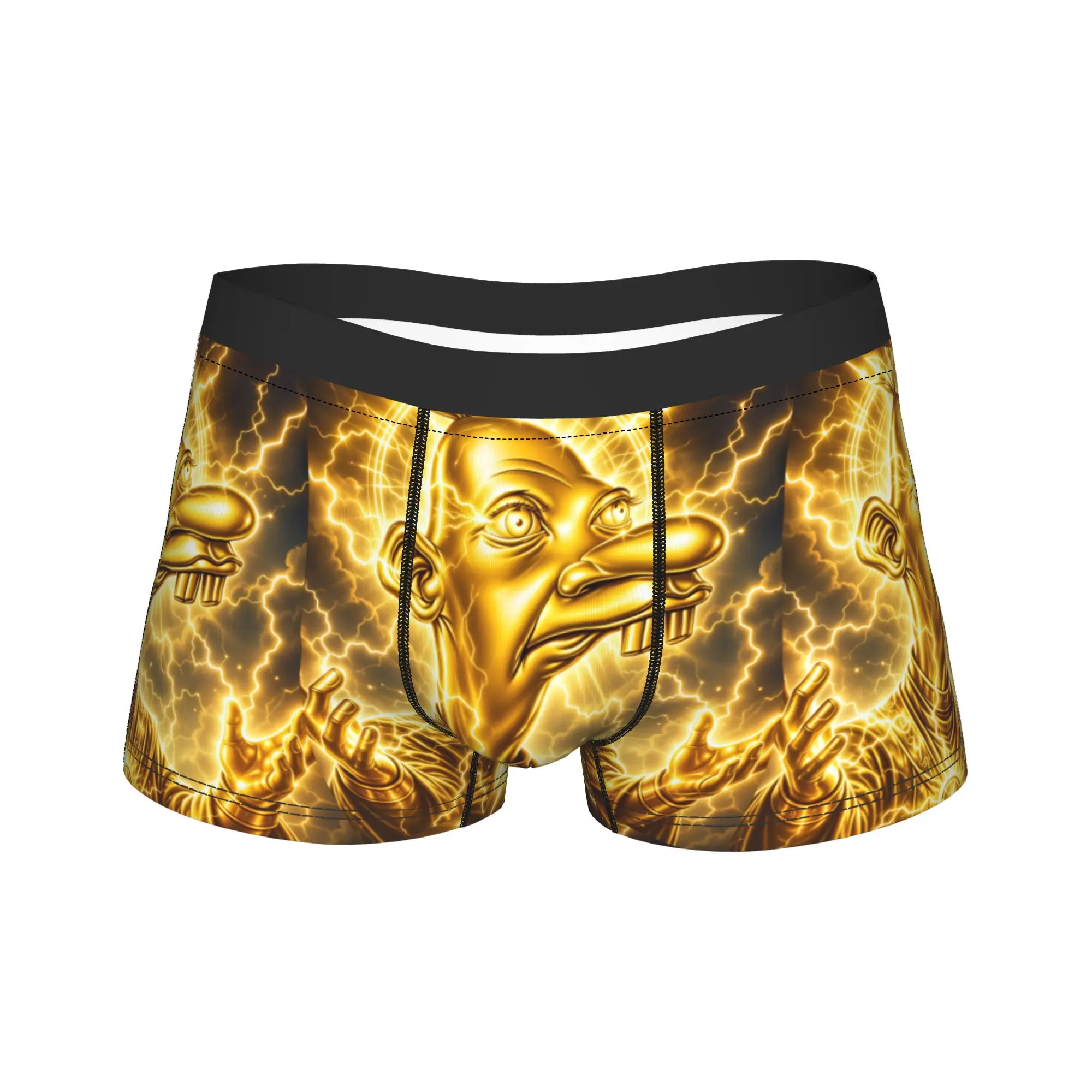 Tung Tung Sahur Golden Long Nose Meme Underwear  Men Underpants Custom DIY Classic Boxershorts Hot Sale Shorts Briefs Plus Size