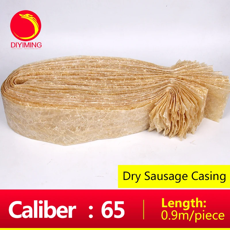 Sausage Shell Casing for Home DIY, Salame Packing, Width 172mm, Caliber 110mm Length 500mm, 1Pc