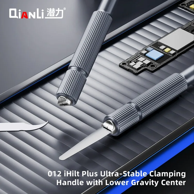 

QIANLI IHilt 012 Plus Low Center Gravity Handle Aluminium Alloy Non-slip Carving Metal Scalpel Knife Chip IC Phone Repair Tool