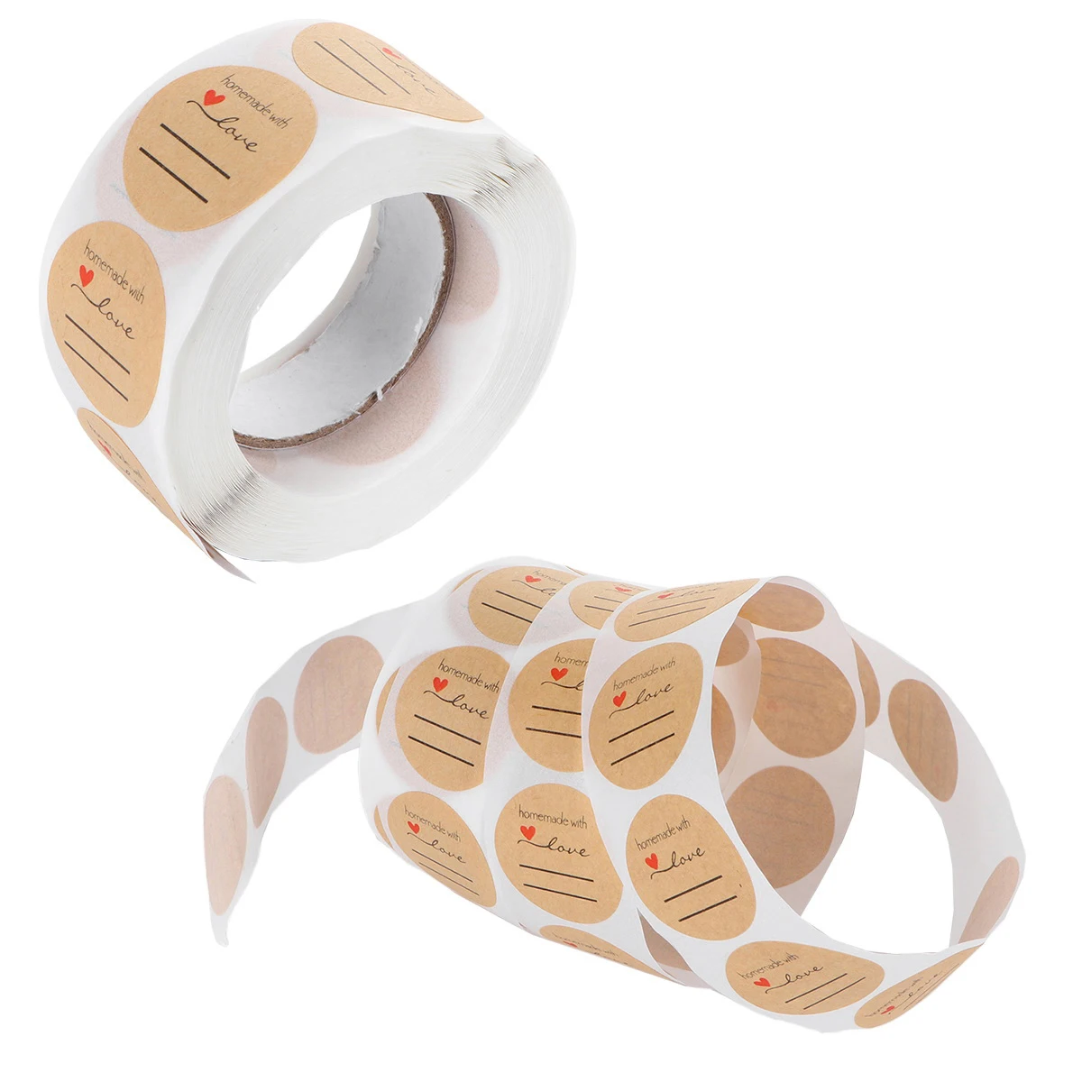 소 가죽 사랑 스티커 쿠키 캔디 가방을위한 라운드 레이블 간식 상자 씰링 수제 선물 에코 접착제 장식