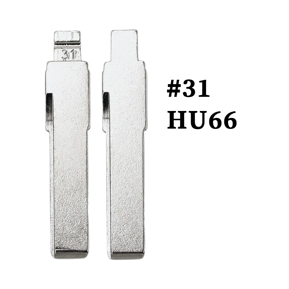 Universal Uncut Blank Flip Key Blade Replacement #31 HU66 For KeyDiy VVDI JMD Car Remote Key Head For VW Passat Seat Skoda Audi