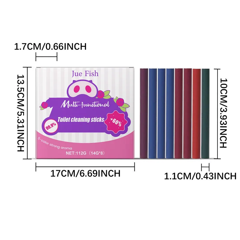 Jue Fish-palitos de limpieza de inodoro multifuncionales, eliminación de olores, manchas de orina, palos limpiadores de inodoro para el hogar, multiefecto