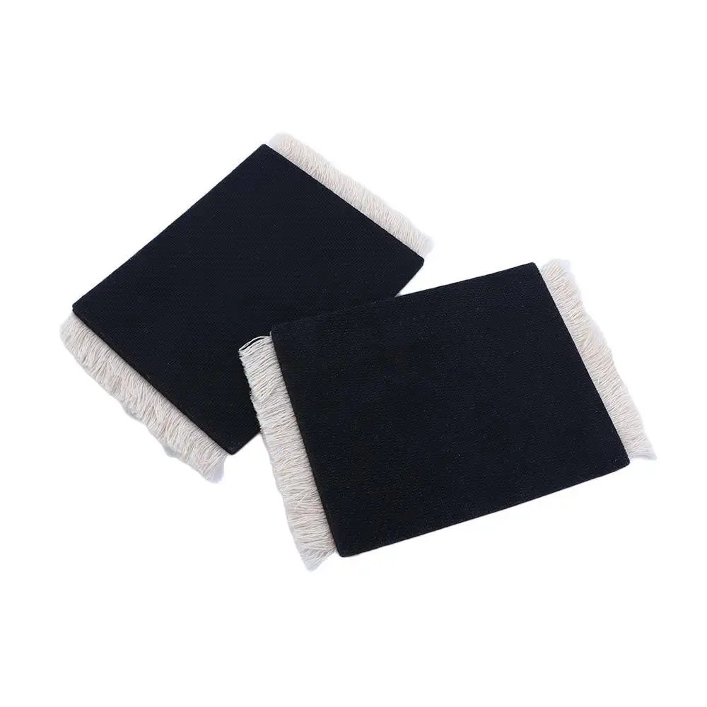 Non-slip with Tassel Table Decor Desk Cushion Retro Pattern kitchen accessories Placemat Table Mat Coaster Cup Pads