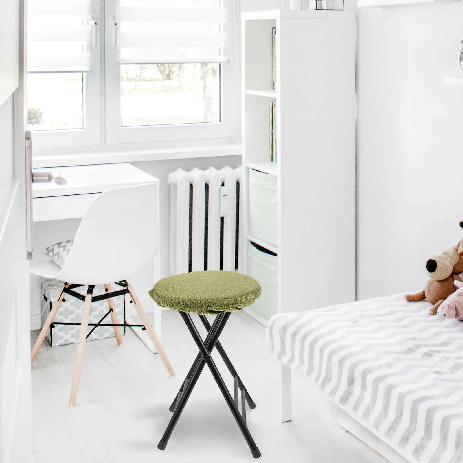 

Folding Stool Cushion Portable Collapsible Stool Cushion Camping Chair Pad Collapsible Outdoor Fishing Household