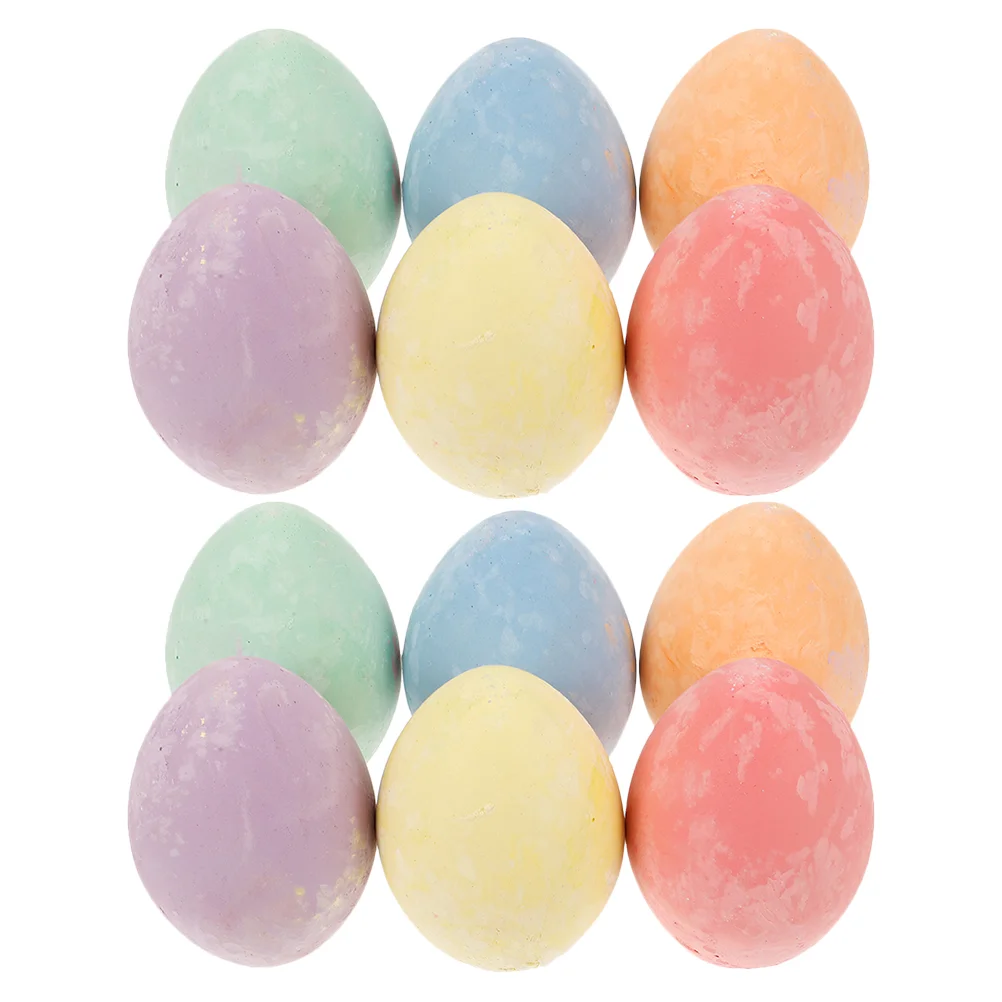 12 Pcs Toy Chalk Outdoor Toddler Set Chalkboard Calcium Sulfate Kids Sidewalk Washable Small Child Colorful Egg Shaped